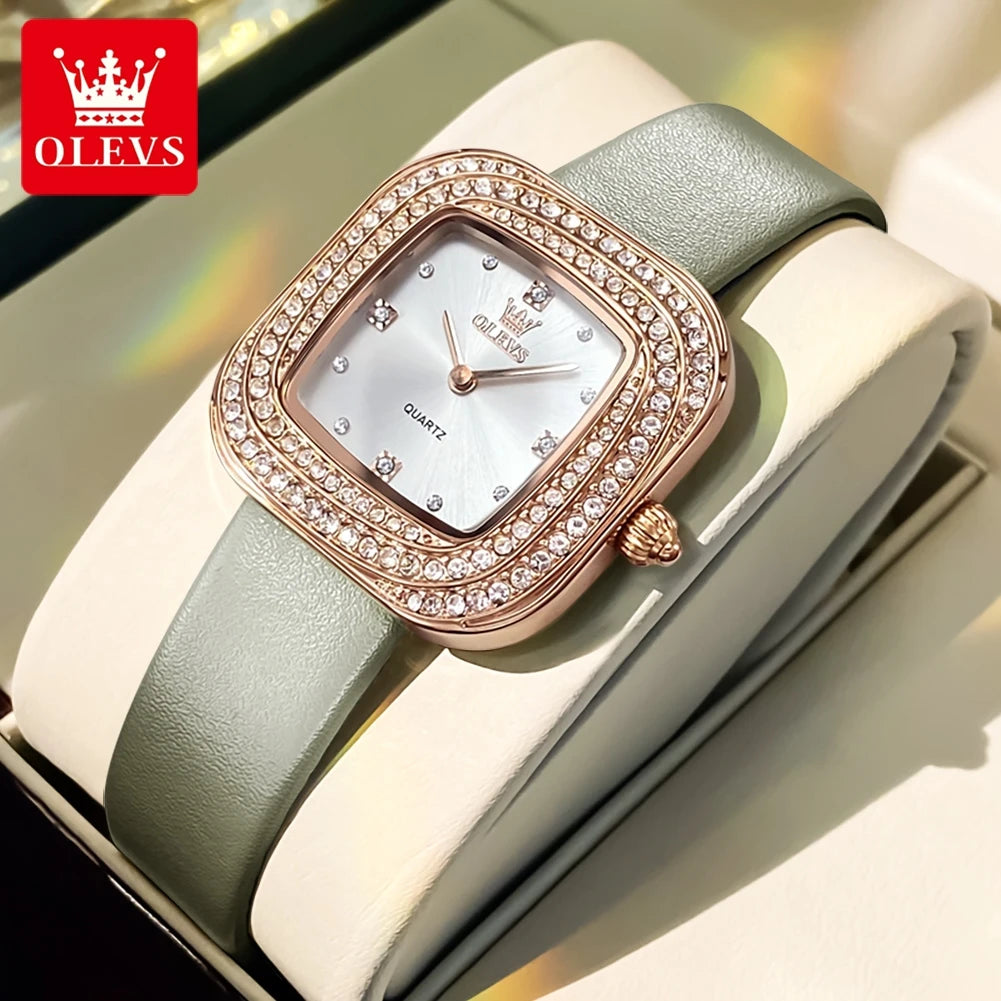 Charlotte Diamond Square Watch From Olevs