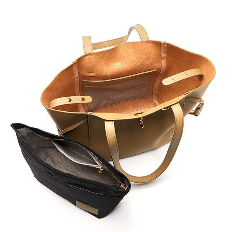 Fashionable Split Leather Shoulder Bag