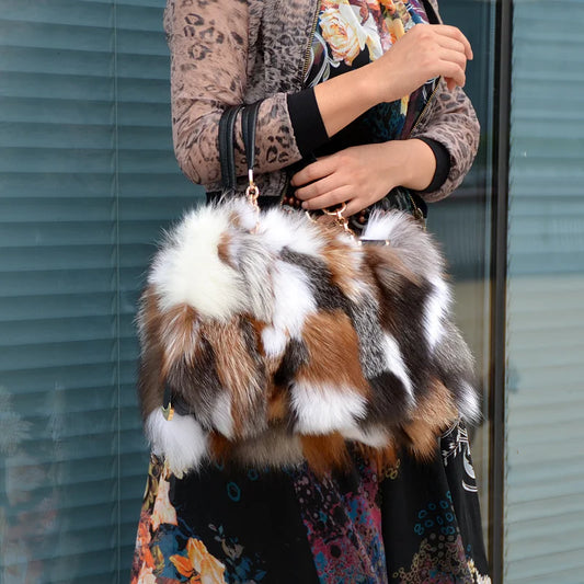 Zoe Real Fox Fur Bag