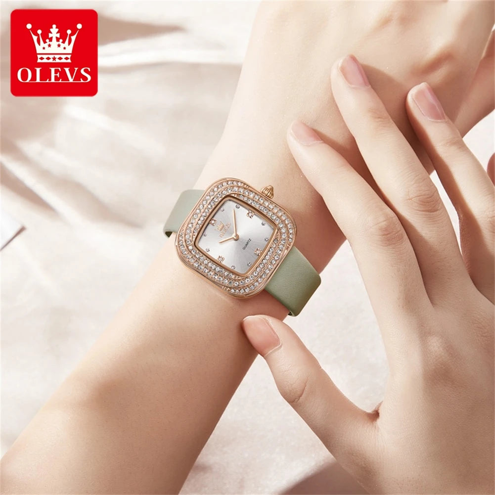 Charlotte Diamond Square Watch From Olevs