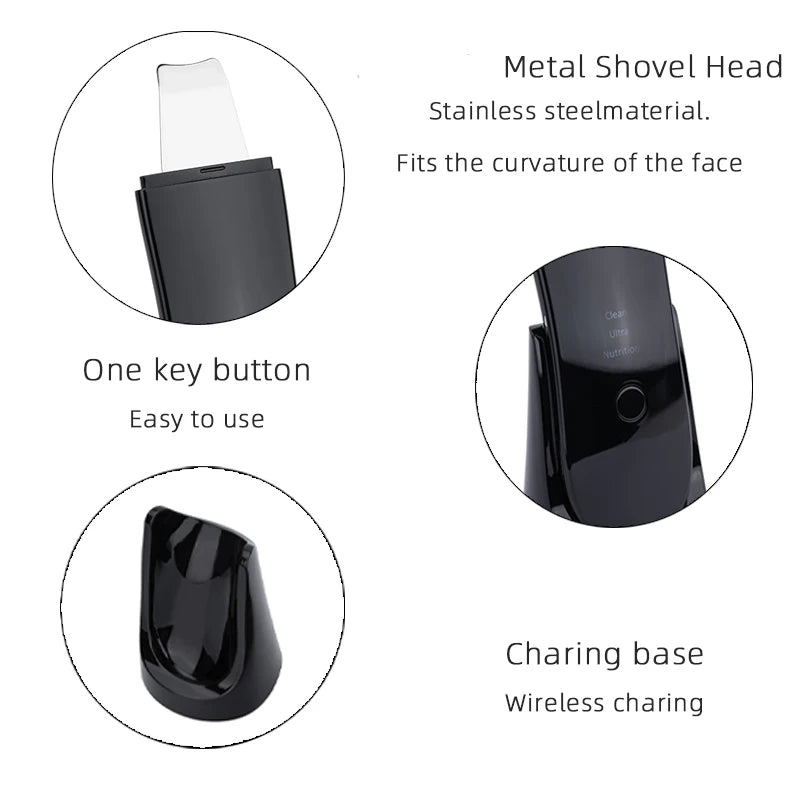 Ultrasonic Skin Scrubber – Blackhead Remover & Facial Lifting Spatula 24kHz