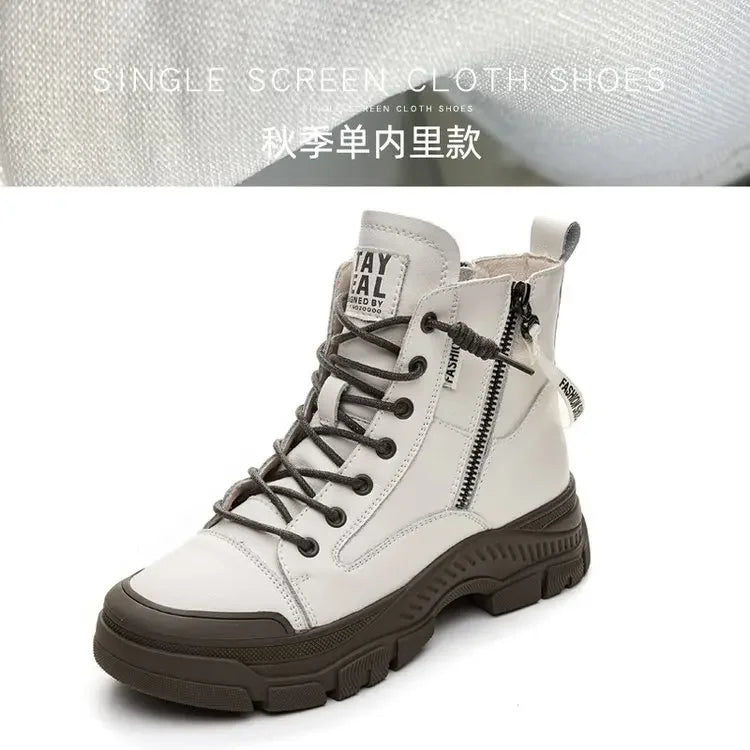 Leather High Ankle Boots