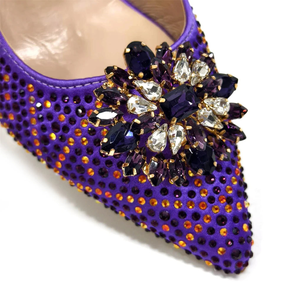 Luxury Rhinestone Heel & Bag Set