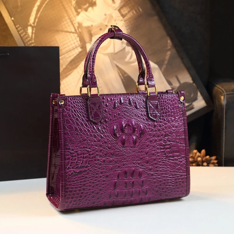 Luxury Genuine Leather Crocodile Handbag – Elegant Shoulder & Tote Bag