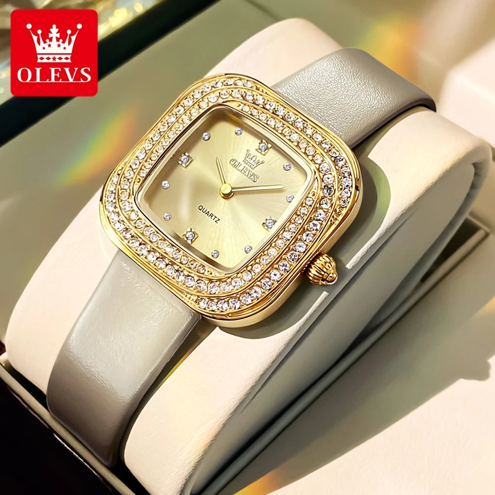 Charlotte Diamond Square Watch From Olevs