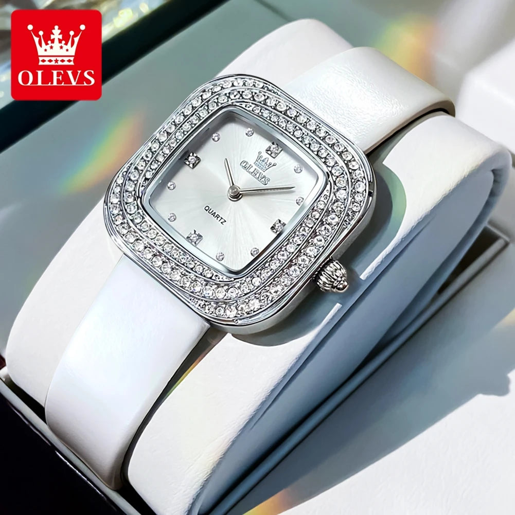 Charlotte Diamond Square Watch From Olevs