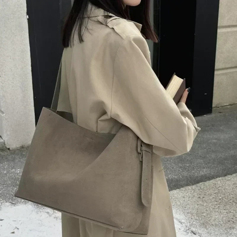 Large Capacity Tote & Crossbody Bag – Autumn/Winter Square Commuter Bag