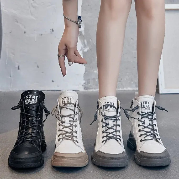Leather High Ankle Boots
