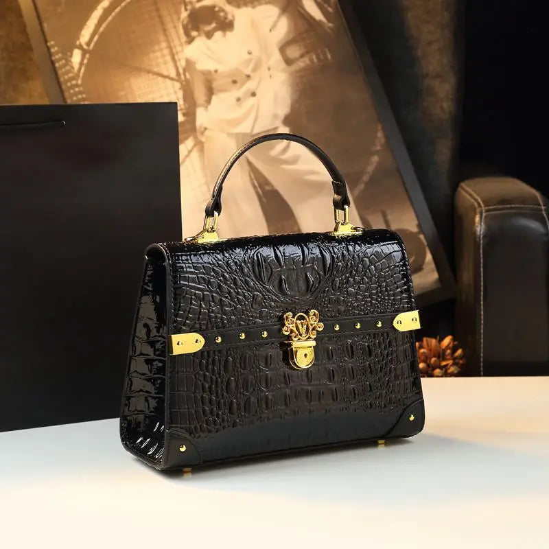Genuine Leather Crocodile Print Women's Fashion Bag – Crossbody & Shoulder