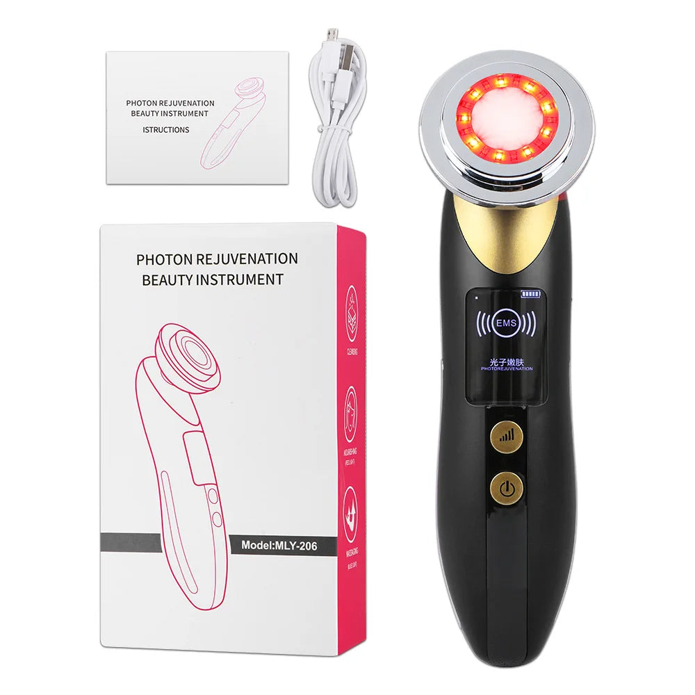 EMS LED Facial Massager – Vibration & Wrinkle Removal Skin Rejuvenator