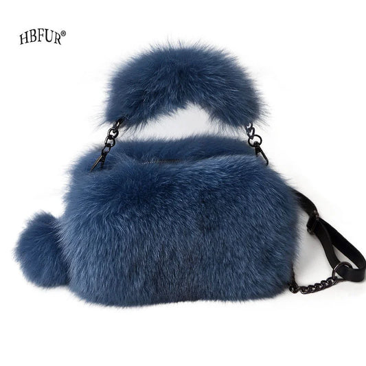 Sophia Luxury Real Fur Shoulder Bag