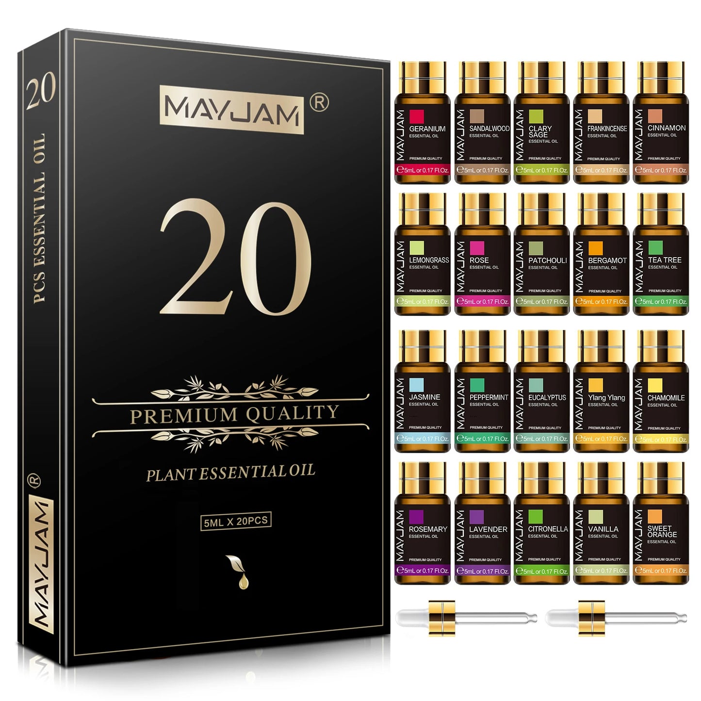 20pcs Natural Essential Oils Gift Set – Lavender, Eucalyptus, Mint & More