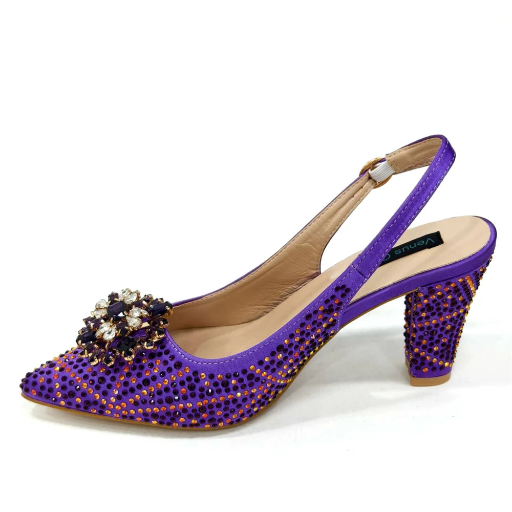 Luxury Rhinestone Heel & Bag Set