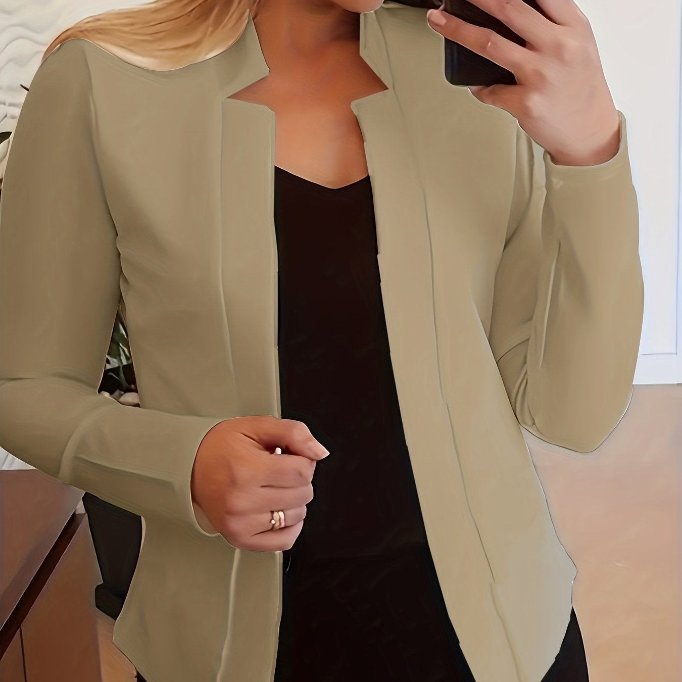 Grace Women's Elegant Solid Color Blazer