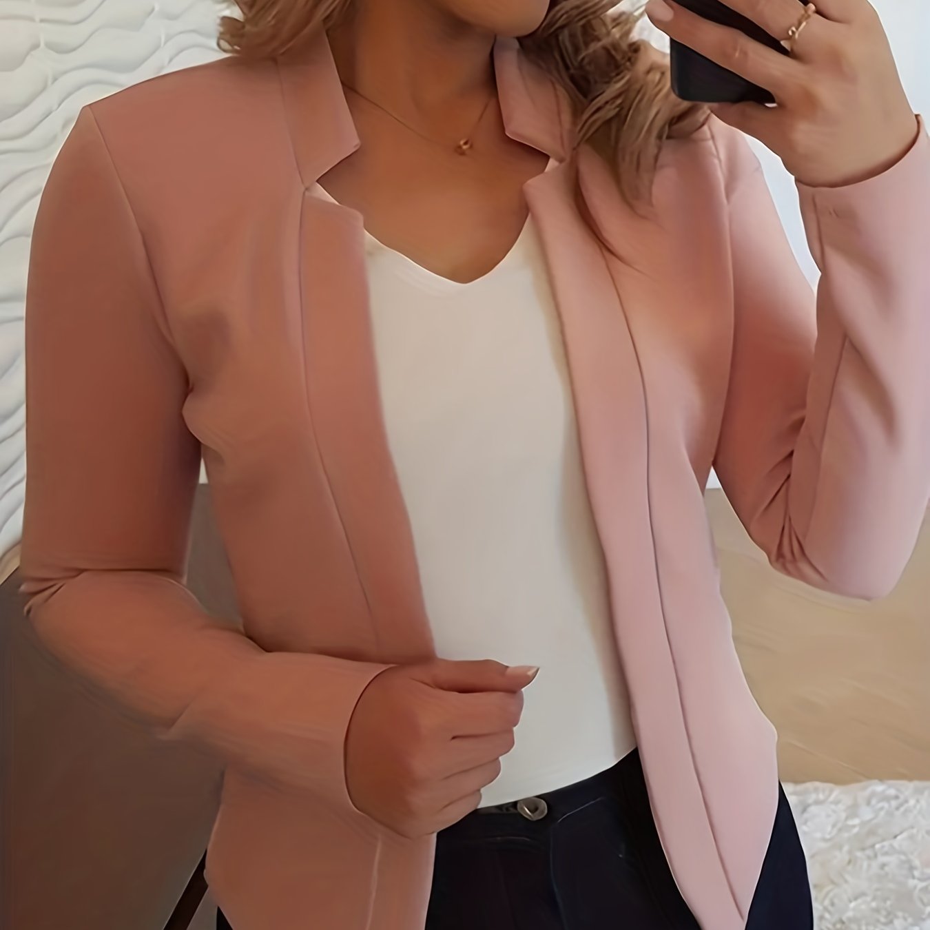 Grace Women's Elegant Solid Color Blazer