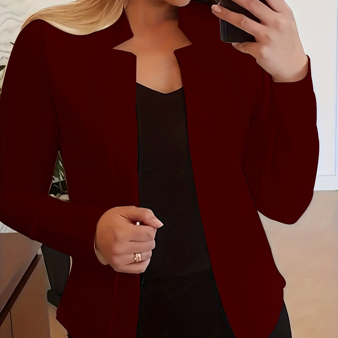 Grace Women's Elegant Solid Color Blazer