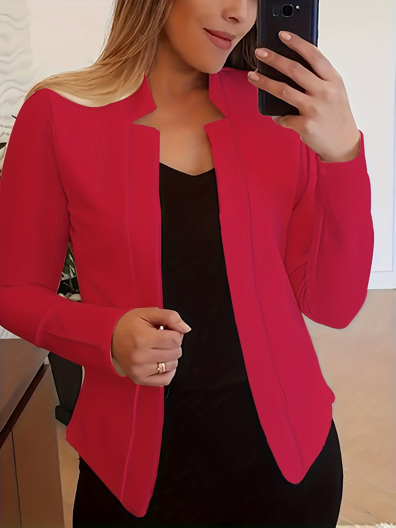 Grace Women's Elegant Solid Color Blazer