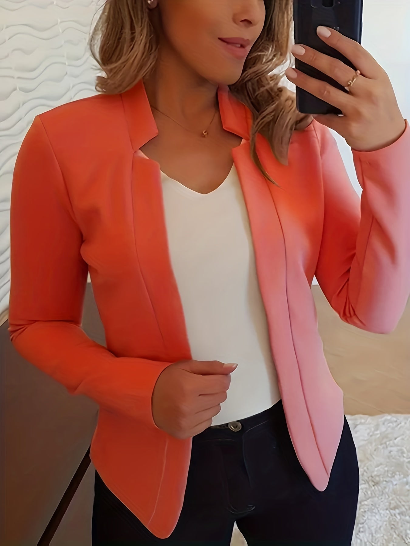 Grace Women's Elegant Solid Color Blazer