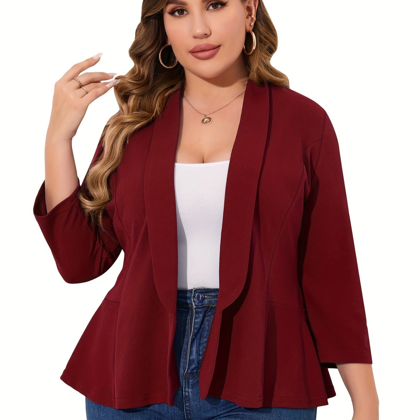 Plus Size Cardigan Blazer – Open Front