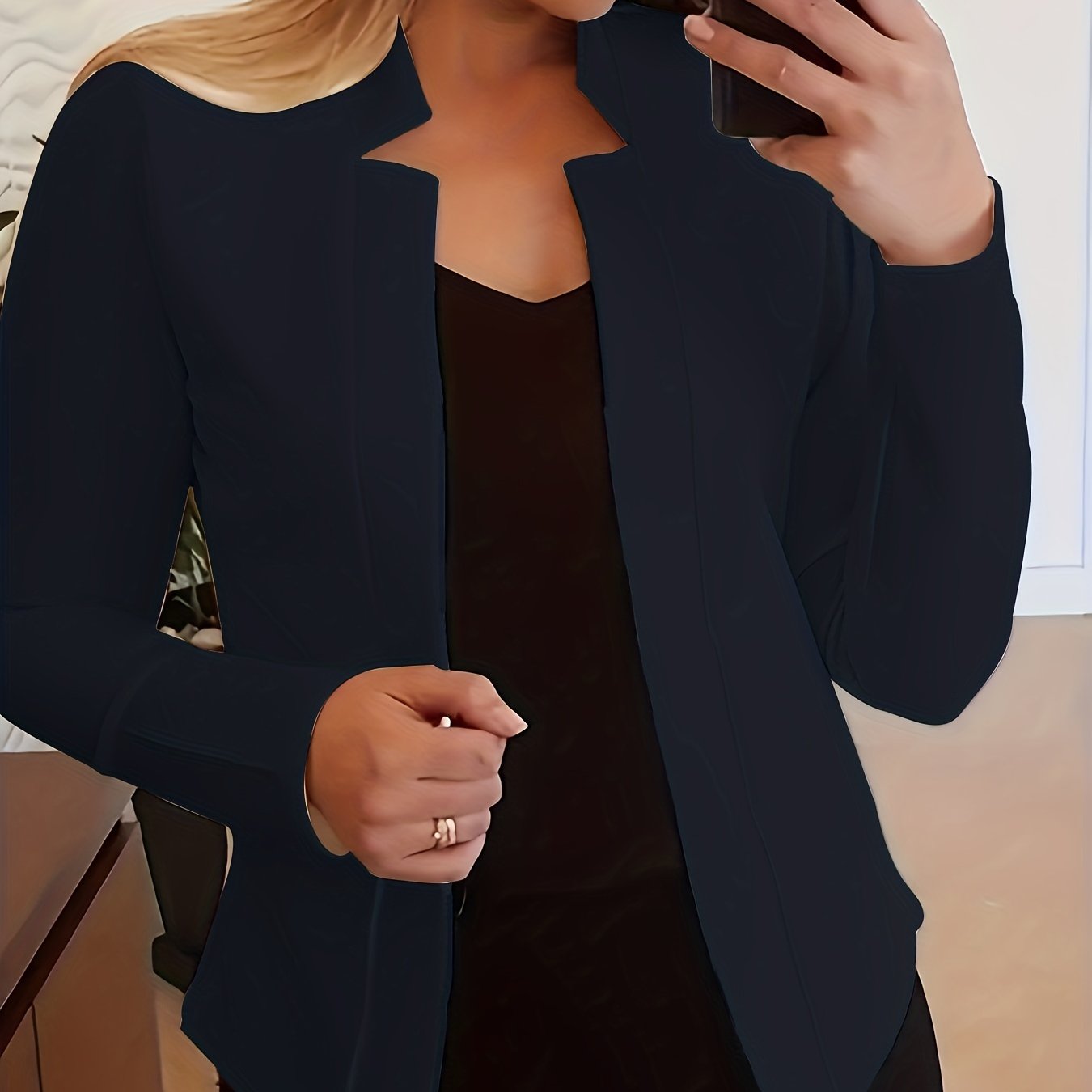 Grace Women's Elegant Solid Color Blazer