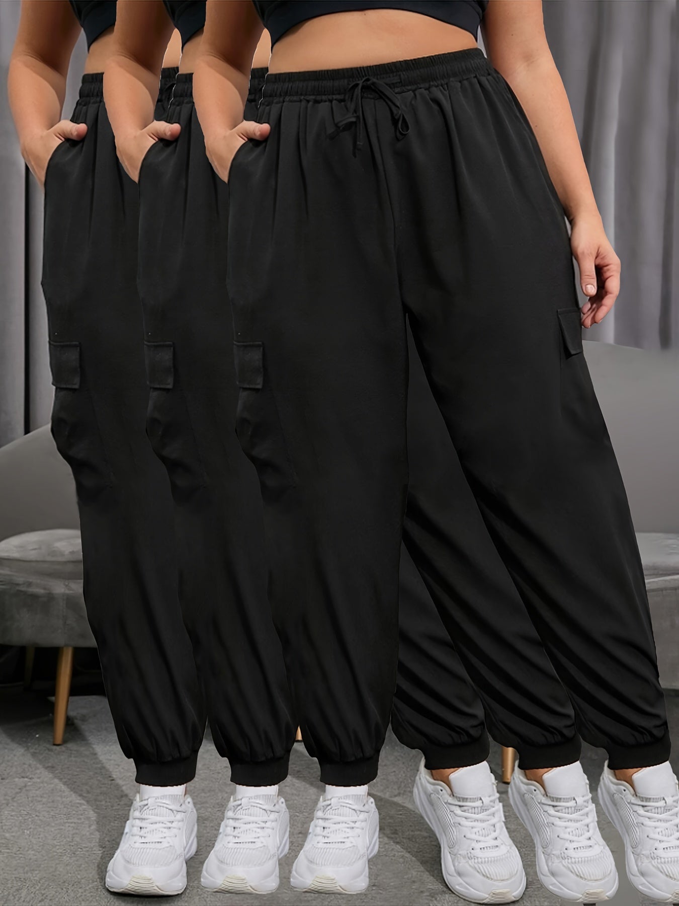 Set of 3 Plus-Size Yoga Pants
