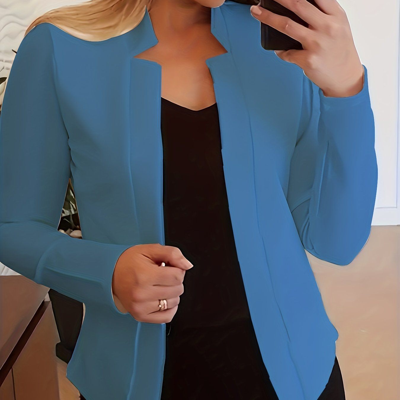 Grace Women's Elegant Solid Color Blazer