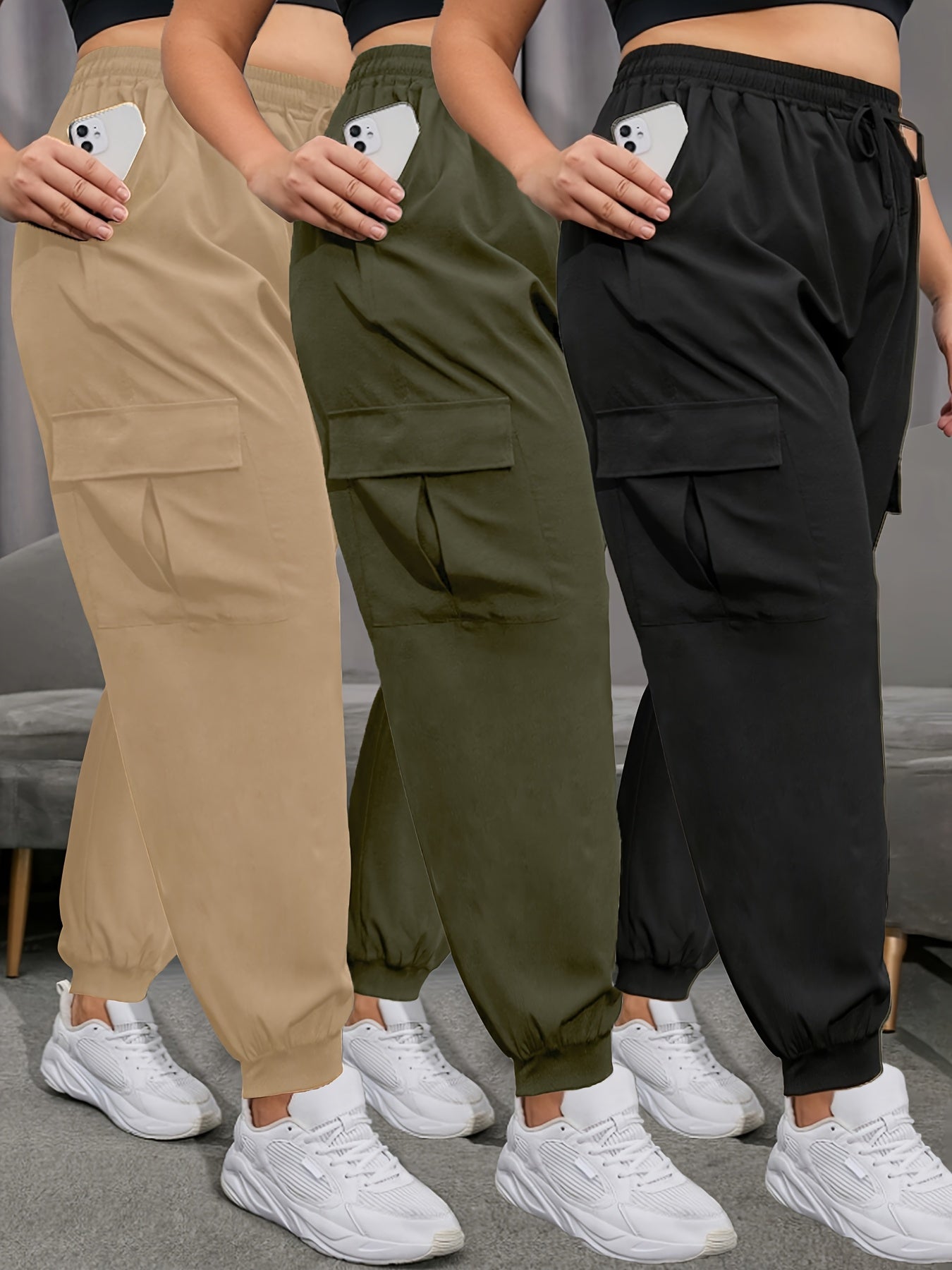 Set of 3 Plus-Size Yoga Pants
