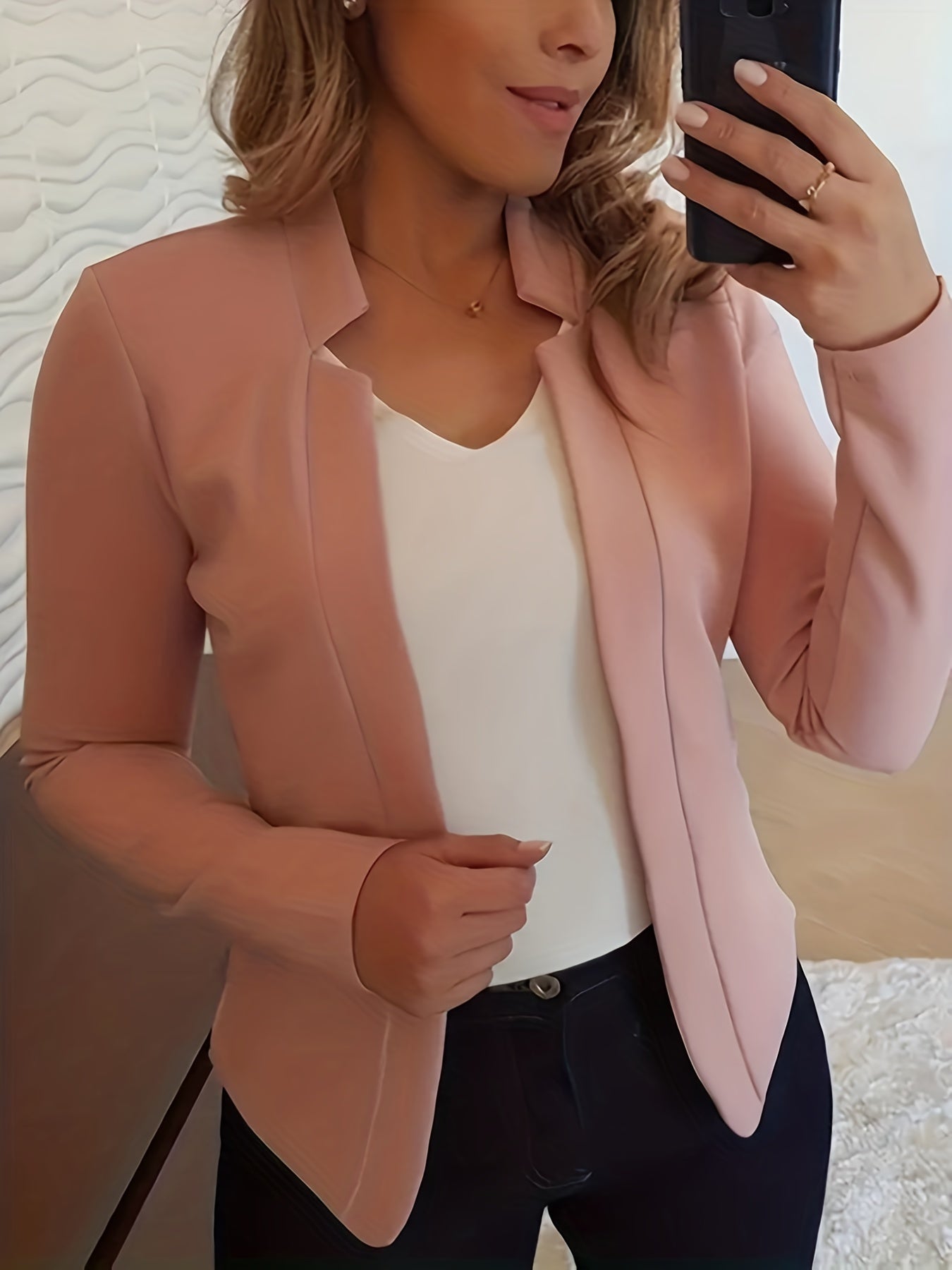 Grace Women's Elegant Solid Color Blazer