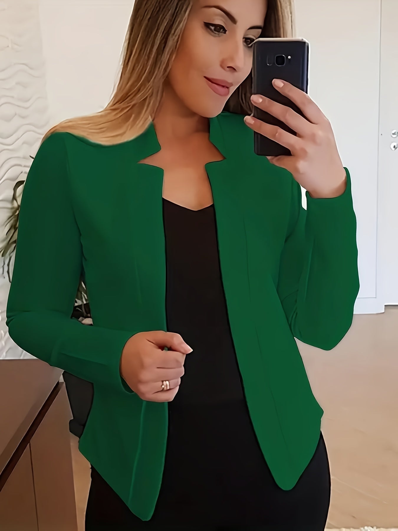 Grace Women's Elegant Solid Color Blazer